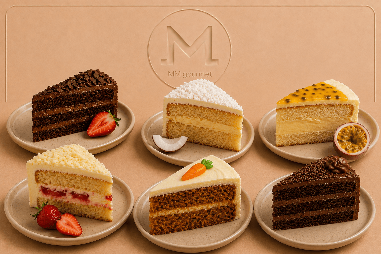 Bolos em fatias da MM Gourmet